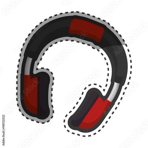 headphone music device icon vector illustration design