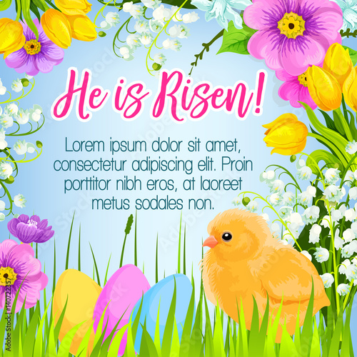 Easter vector poster card paschal eggs greetings