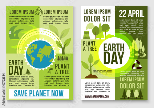 Save earth nature and plant tree vector templates