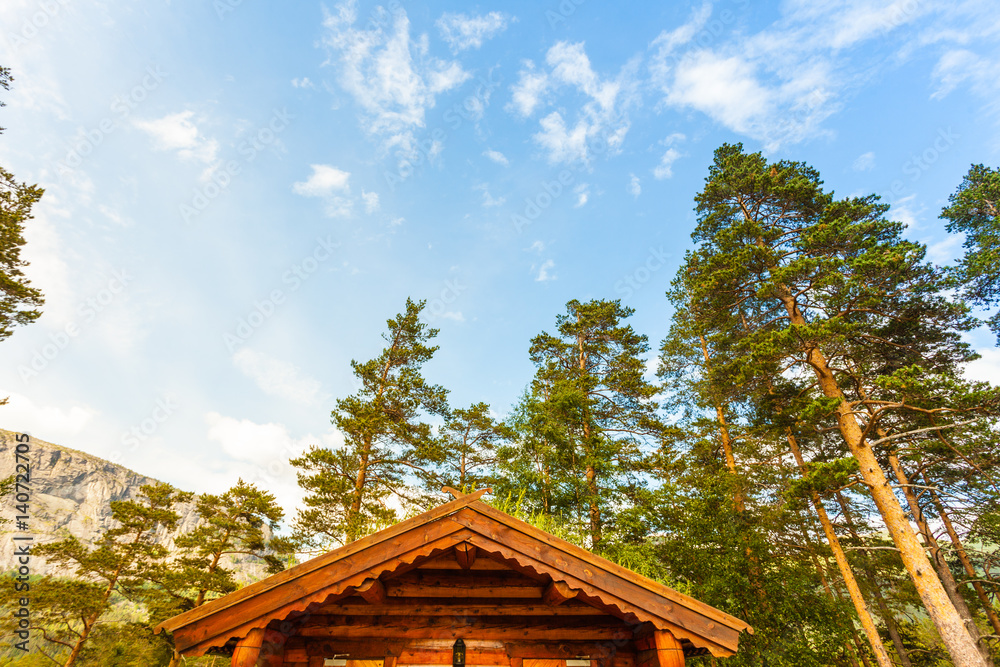 Norwegian house with grass roof Norwegian house with grass roof