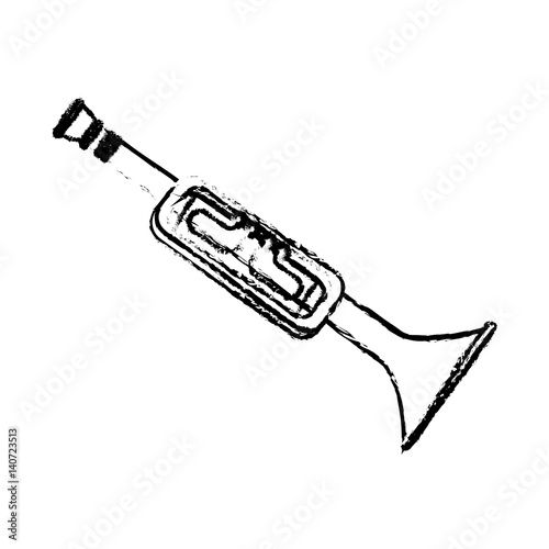 trumphet musical instrument icon vector illustration design