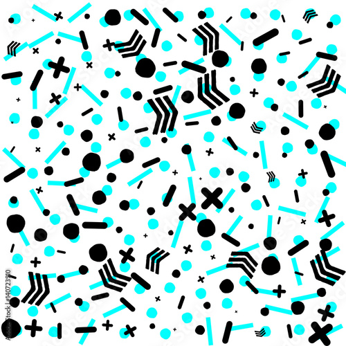 Abstract geometric pattern in retro memphis style.