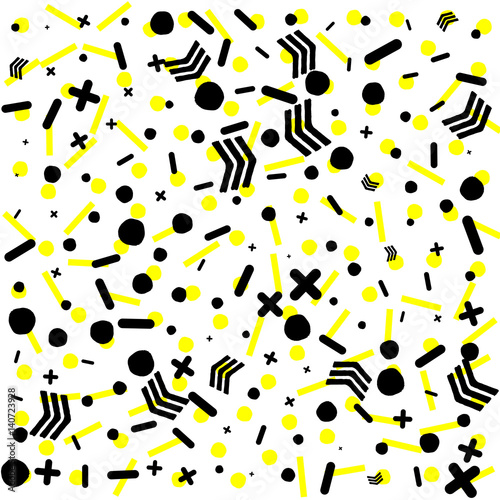 Abstract geometric pattern in retro memphis style.