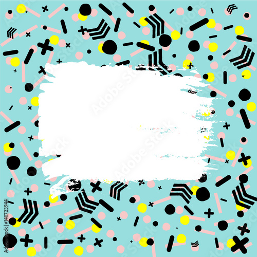 Abstract geometric pattern in retro memphis style.