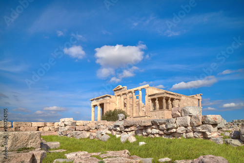 Erechtheion temple Acropolis, Athens, Greece, with famous Caryatides