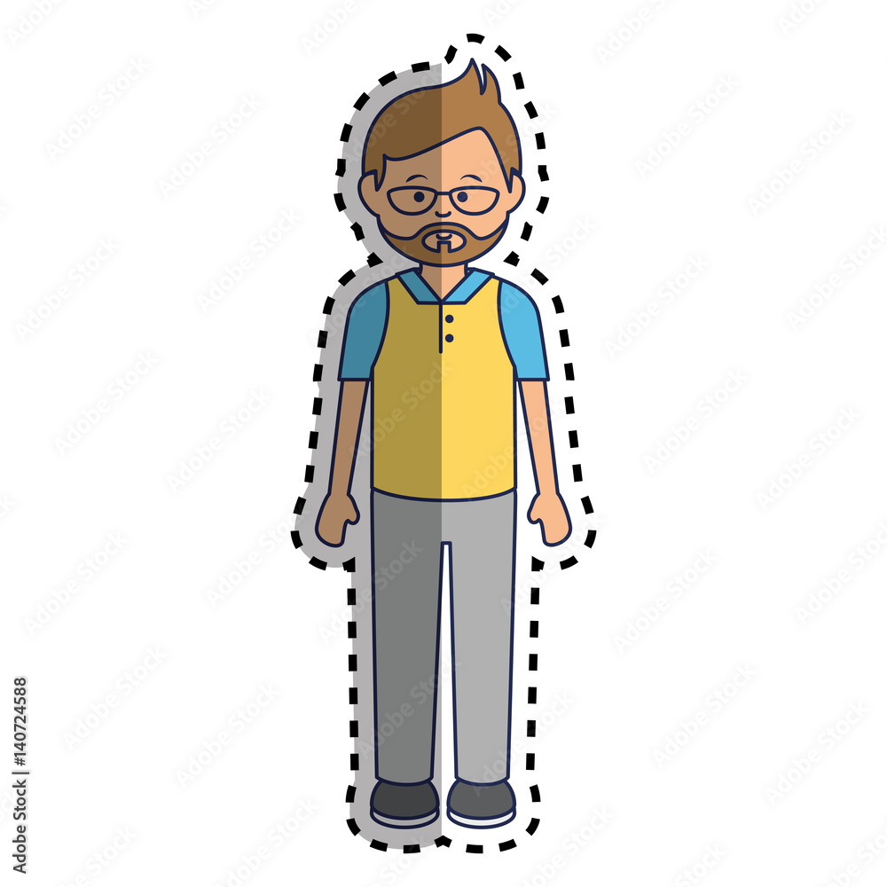 young man ethnicity avatar character vector illustration design