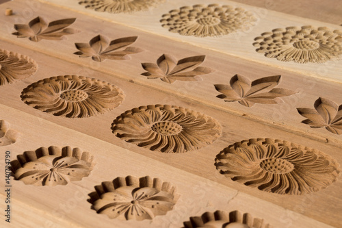 Fotografie Traditional Wooden cookware of Japanese sweets