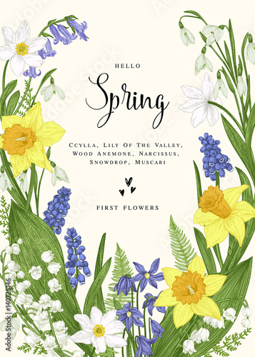 Card with spring flowers.