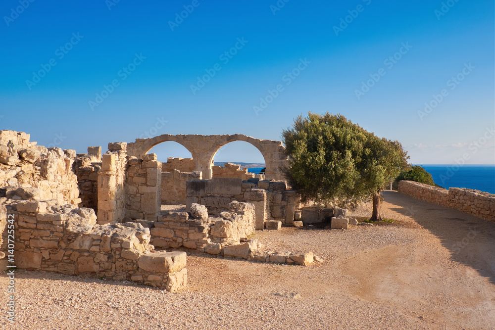 Archaeological remains of Kourion in Cyprus StockFoto Adobe Stock