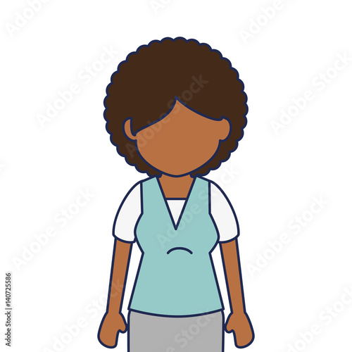 african cute woman ethnicity character vector illustration design