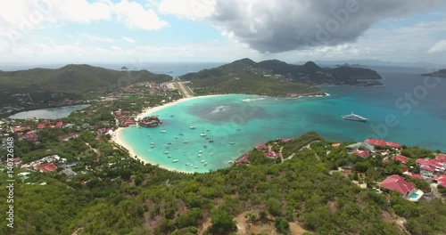 Aerial beautiful view Caribbean Sea inspirational freedom holidays 