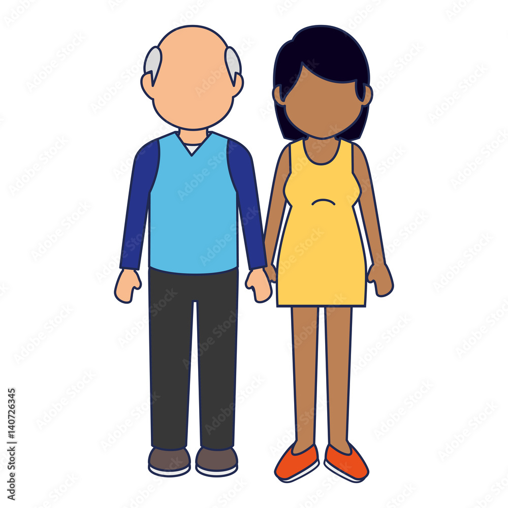 cute couple ethnicity characters vector illustration design cute couple ethnicity characters vector illustration design