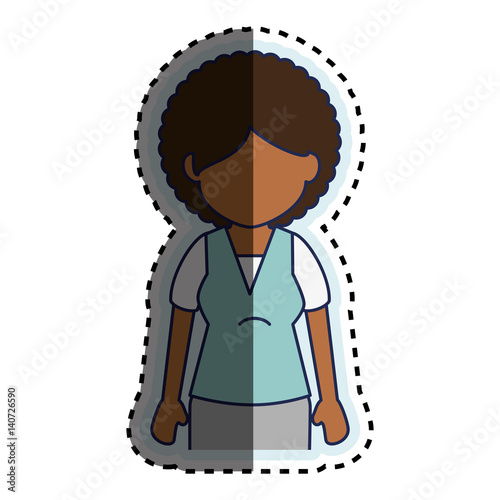 african cute woman ethnicity character vector illustration design