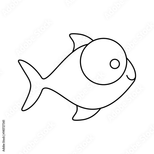 figure fish with big eyes icon, vector illustration design