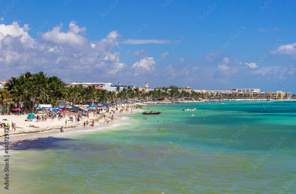 sunny day on Playa del Carmen, Mexico