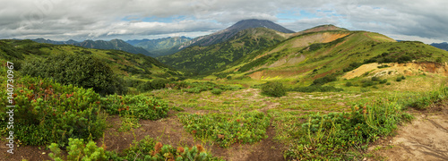 Beautiful summer panorama of Vilyuchinsky pass