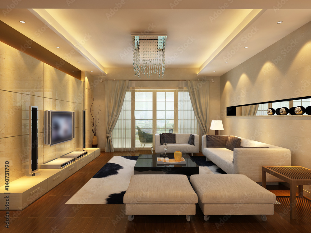 Fototapeta premium 3d rendering of home interior.