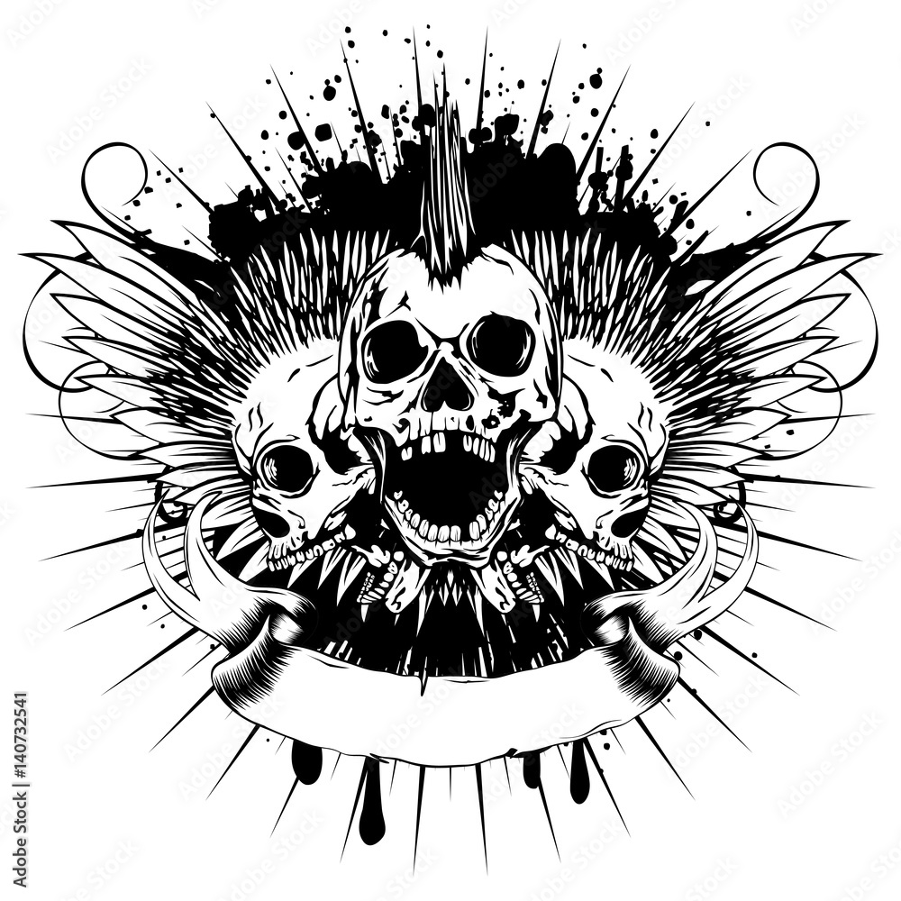 Obraz premium wings skull_var 9