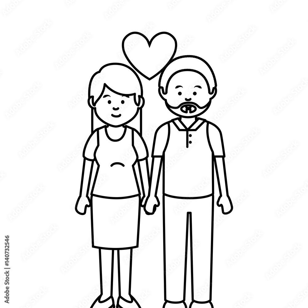 cute lovers couple ethnicity vector illustration design cute lovers couple ethnicity vector illustration design