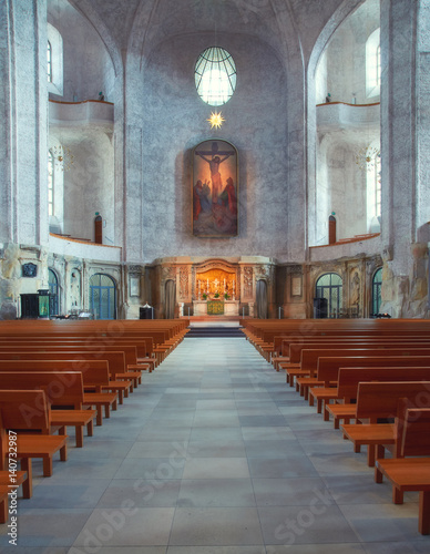 Church of the Holy Cross interior in Dresden, Saxony, Germany © tilialucida