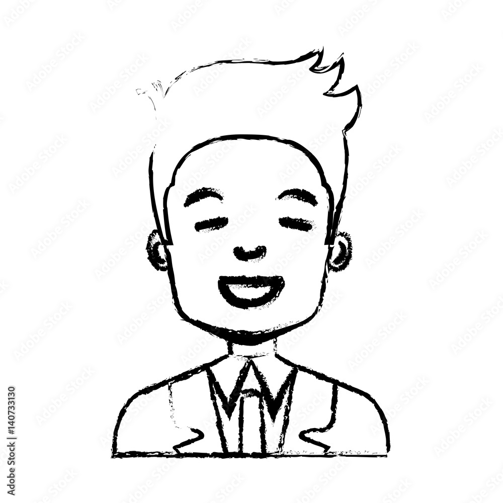 young businessman avatar character vector illustration design