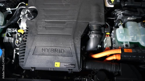 Car hybrid engine detail