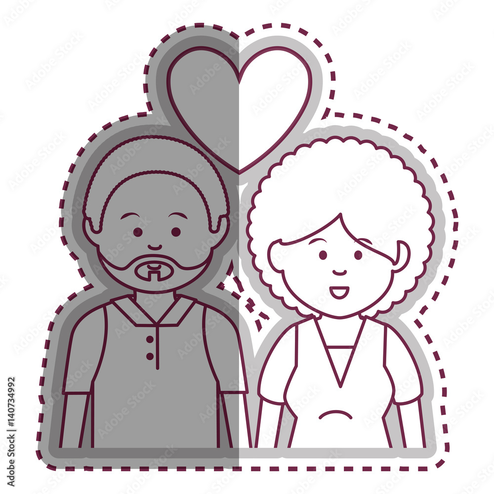 cute lovers couple ethnicity vector illustration design cute lovers couple ethnicity vector illustration design
