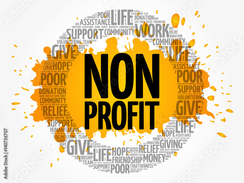 Non Profit word cloud collage, concept background