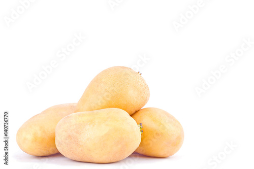  potatoes tubers on white background healthy potato Vegetable food isolated  