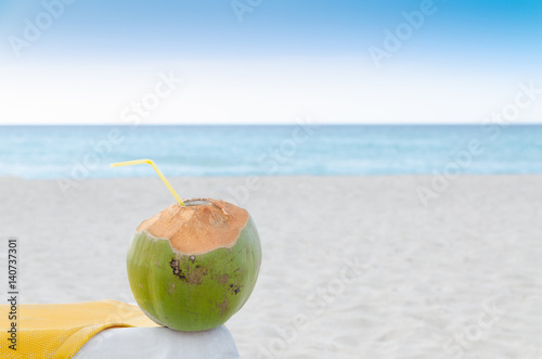 coconuts cocktail, seashore