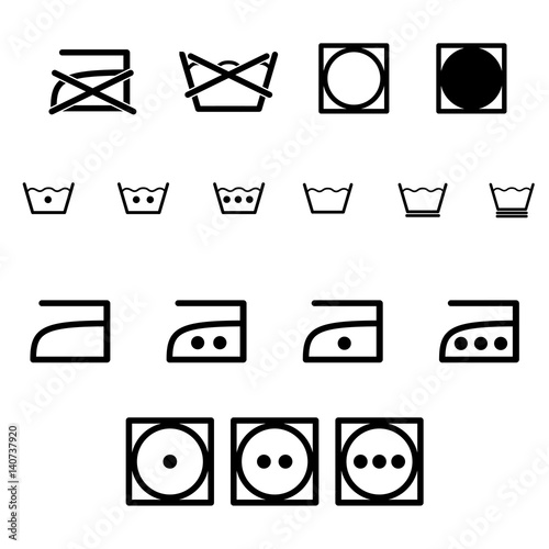 Laundry icon set. Vector art.