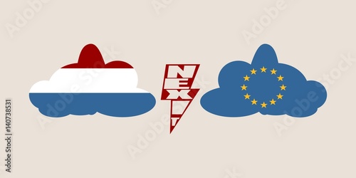 Image relative to politic situation between Netherlands and European Union. Politic process named as Nexit