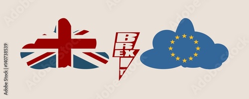 Image relative to politic situation between great britain and european union. Politic process named as brexit