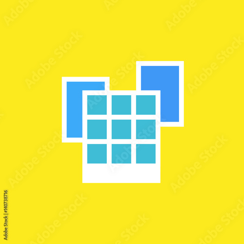 Vector icon or illustration showing office buildings in outline style