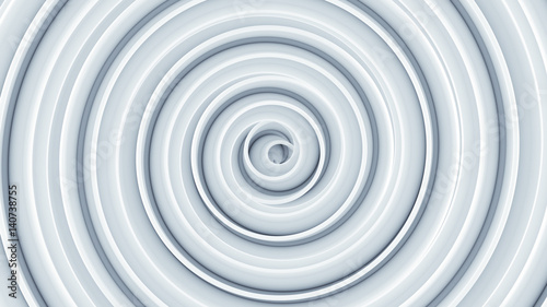 White spiral shape. Abstract 3D render 