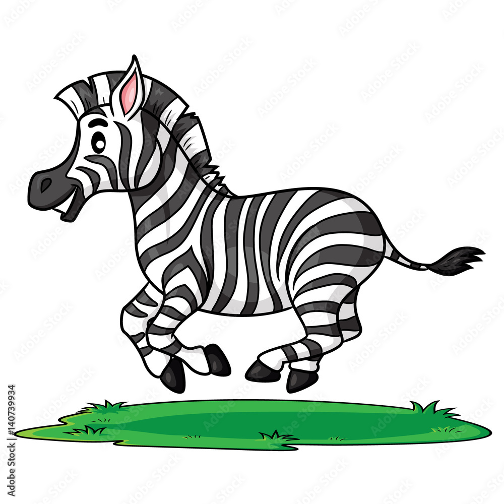 Zebra Cute Cartoon Illustration of cute cartoon zebra. Stock Vector Adobe Stock