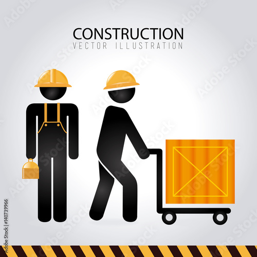Construction design over gray background, vector illustration