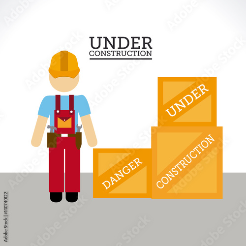 Construction design over white background, vector illustration