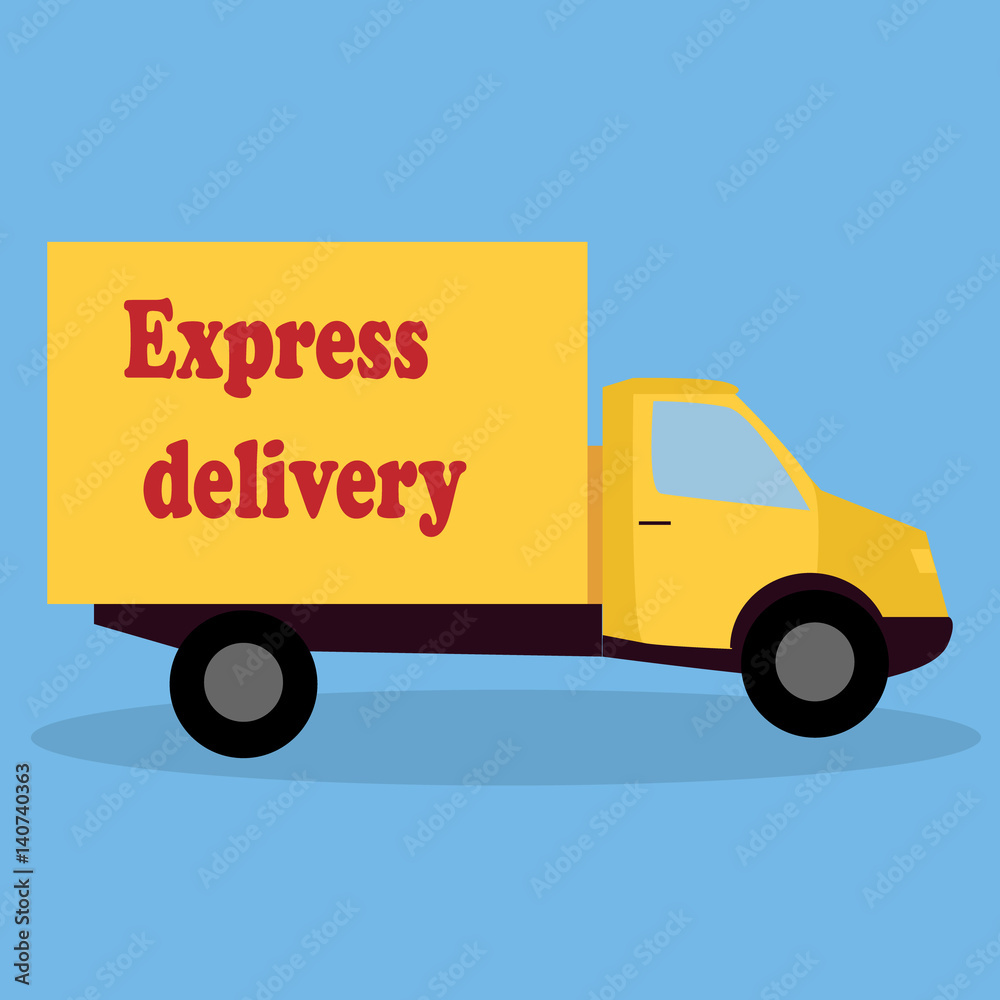 a vector cartoon representing a delivery car a vector cartoon representing a delivery car