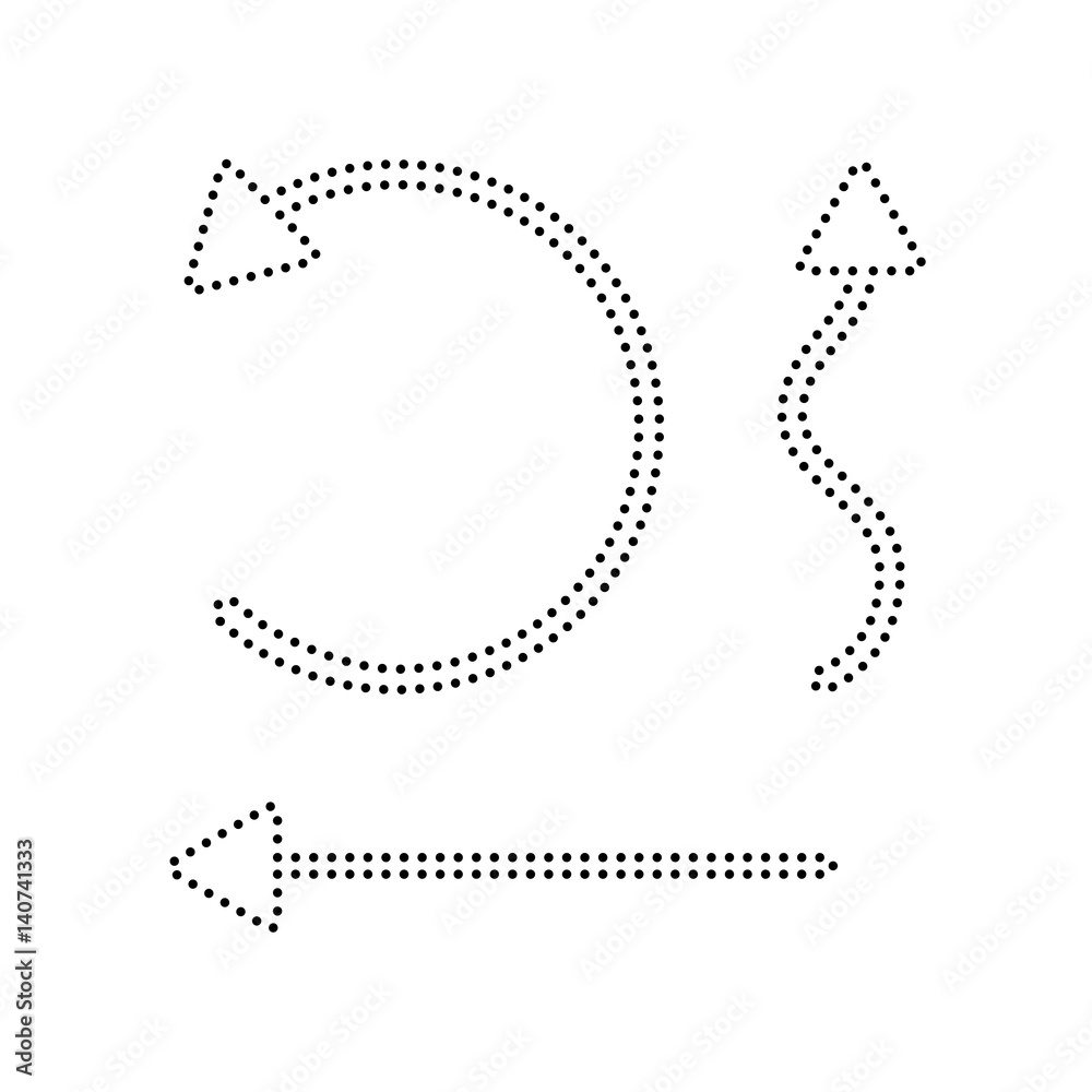 Simple set to Interface Arrows Vector. Black dotted icon on white background. Isolated. Simple set to Interface Arrows Vector. Black dotted icon on white background. Isolated.