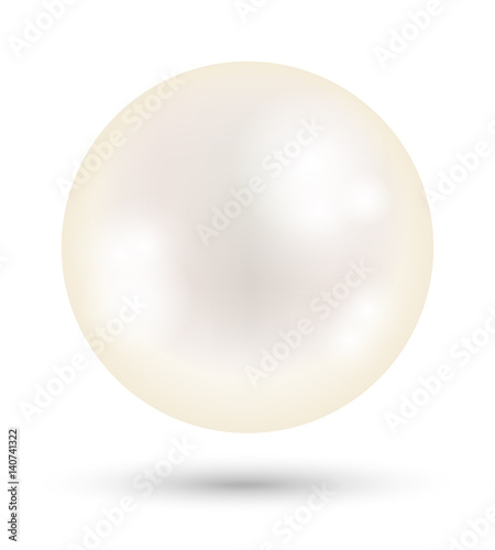 a white bright pearl on a white background