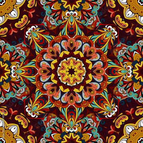 Wallpaper in the style of Baroque. A seamless vector background.