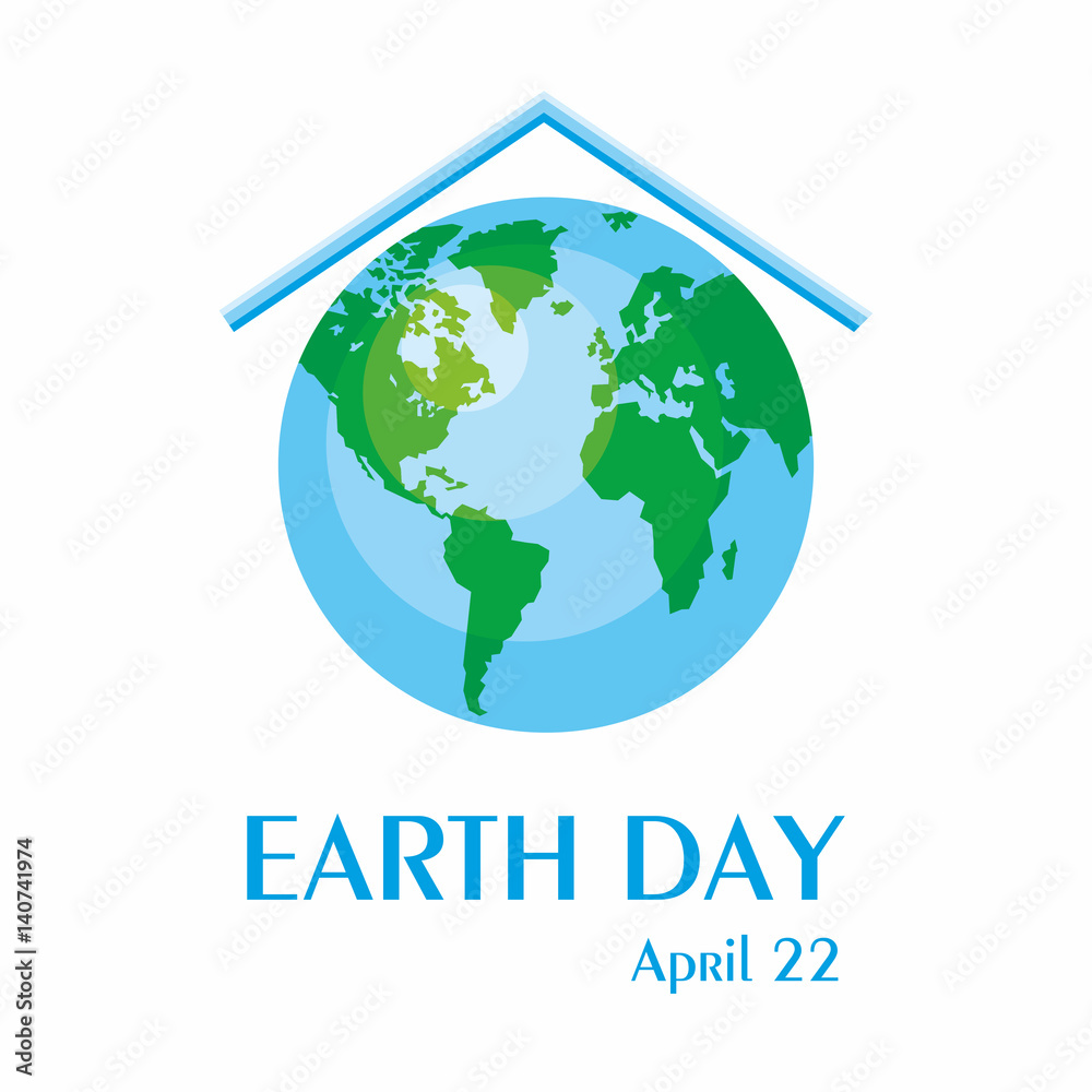 Earth day. A poster with a picture of the planet.