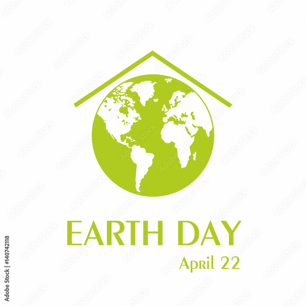 Earth day. A poster with a picture of the planet.