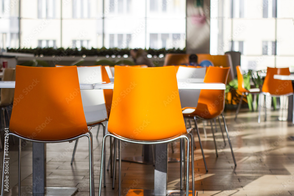 orange dining chairs