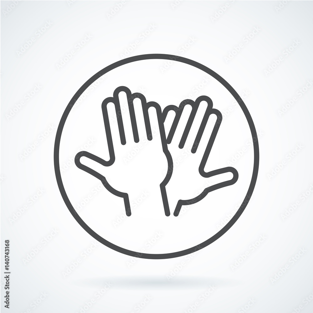 Black flat icon gesture hand of human high five, greeting Black flat icon gesture hand of human high five, greeting