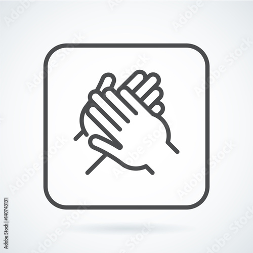 Black flat icon gesture hand of a human applause, bravo