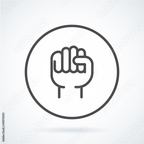 Black flat icon gesture hand human fist to the top