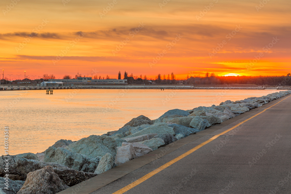 sunset on the Adriatic coast