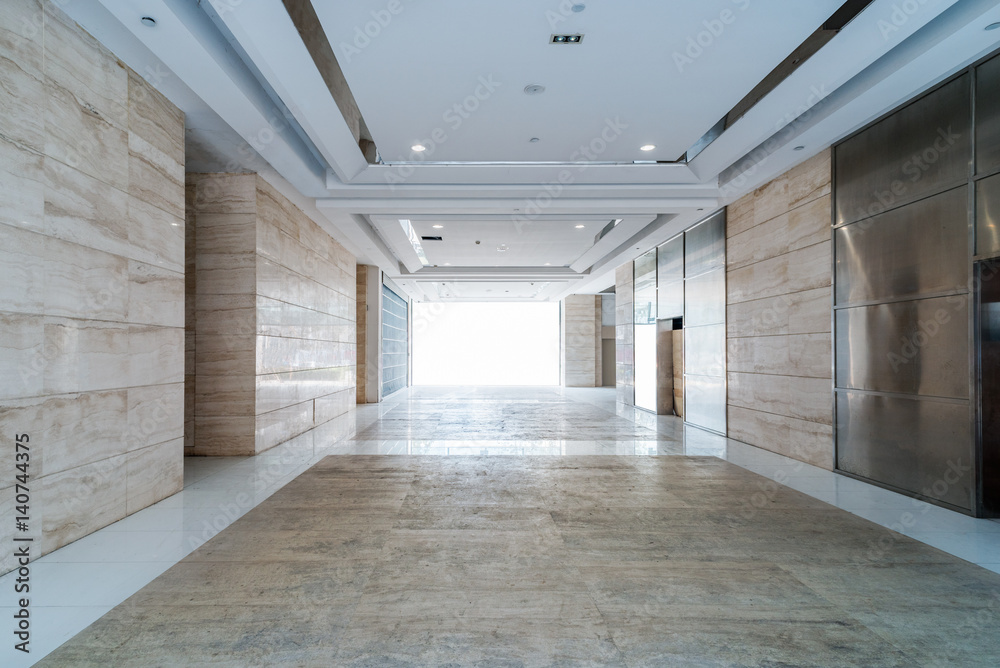 Obraz premium modern hallway of airport or subway station in city of China.